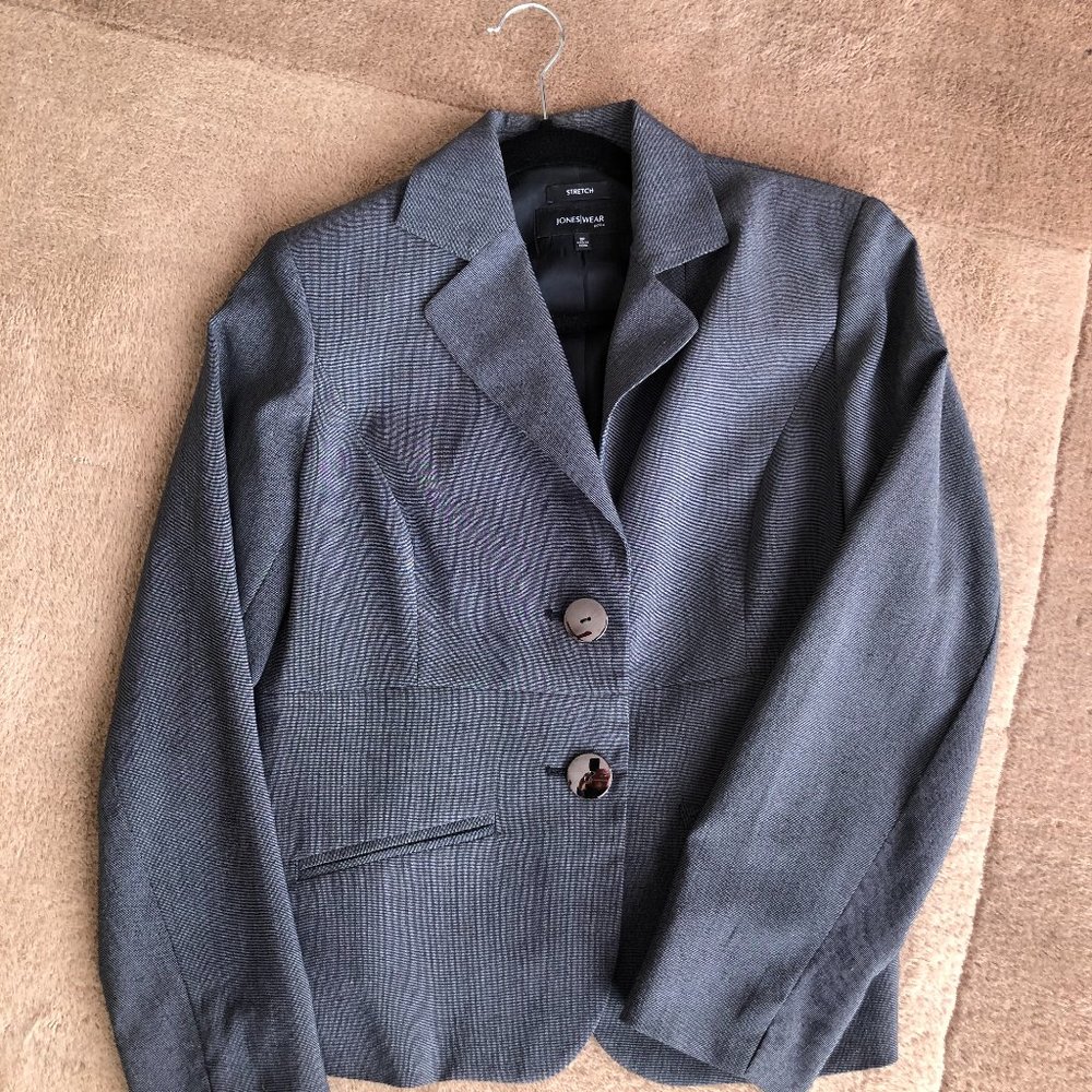 2/$15 Jones Wear Navy/White Blazer Size 8P